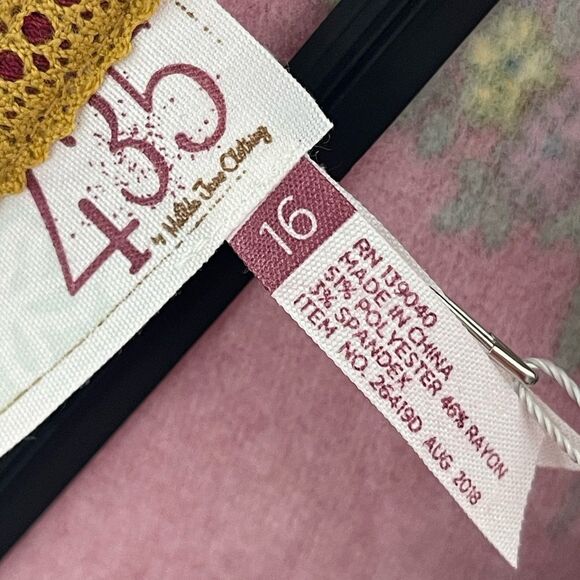 435 Matilda Jane Floral Burgundy Dress - Picture 3 of 5